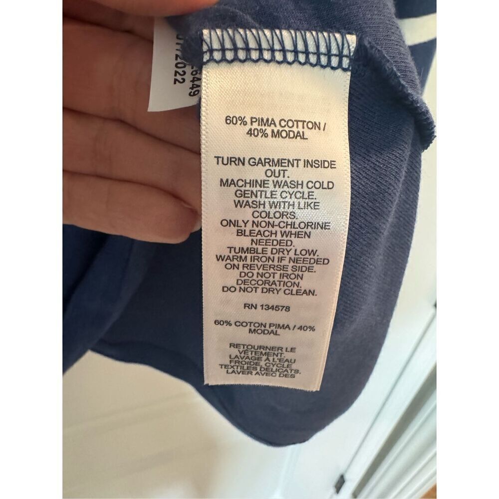 Vineyard Vines Women's Casual Knits Striped Boatneck T Shirt Delta Blue XL NWT - Picture 5 of 6